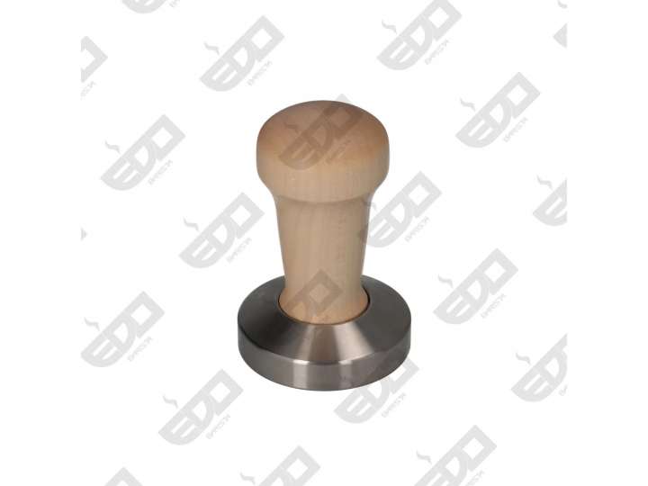 EDO MANUAL ERGONOMIC TAMPER - YOUNG SERIES - MAPLE WOOD HANDLE - STAINLESS STEEL FLAT BASE Ø 58mm