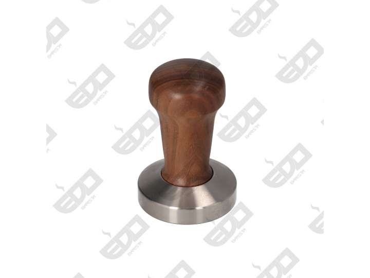 EDO MANUAL ERGONOMIC TAMPER - YOUNG SERIES - WALNUT WOOD HANDLE - STAINLESS STEEL CONVEX BASE Ø 53mm